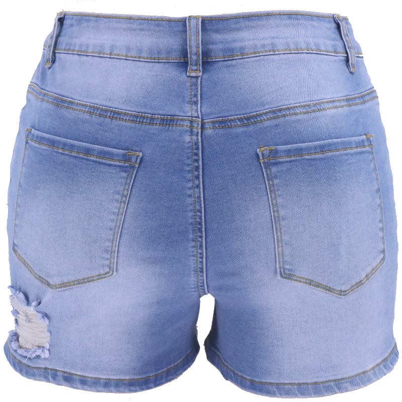 washed white worn denim shorts NSYB65089