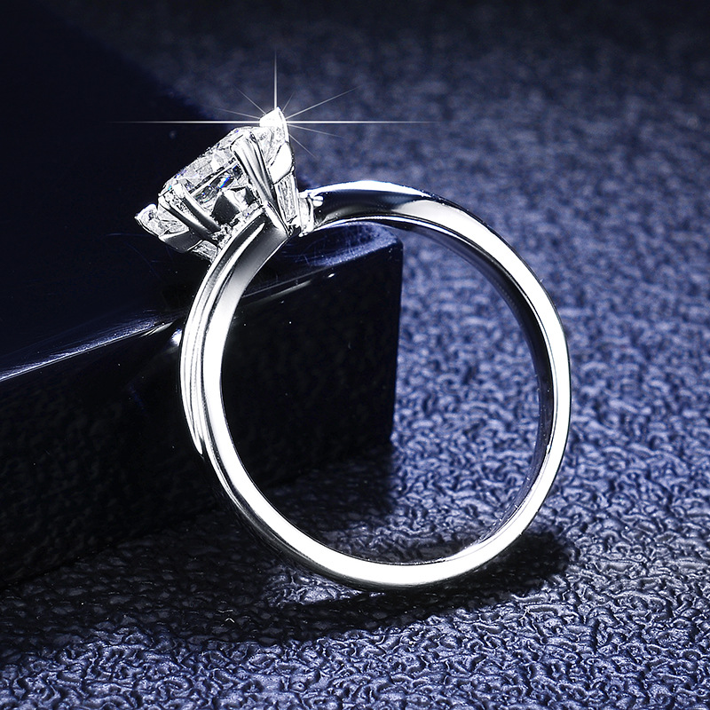 925 Sterling Silver Material Flower Pattern Moissanite Zircon 925 Sterling Silver Rings Flower Rings