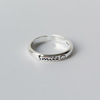 Retro ring, silver 925 sample, custom made, on index finger