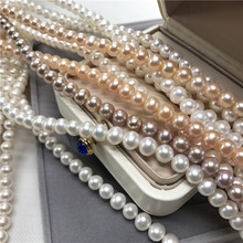 短圆几乎无暇3-11m多规格圆珠 淡水珍珠项链半成品批发 可DIY配珠