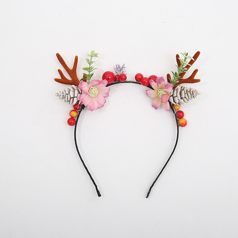 Nueva moda Venta caliente Navidad flocado corbata diadema niños diadema DIY fábrica al por mayor