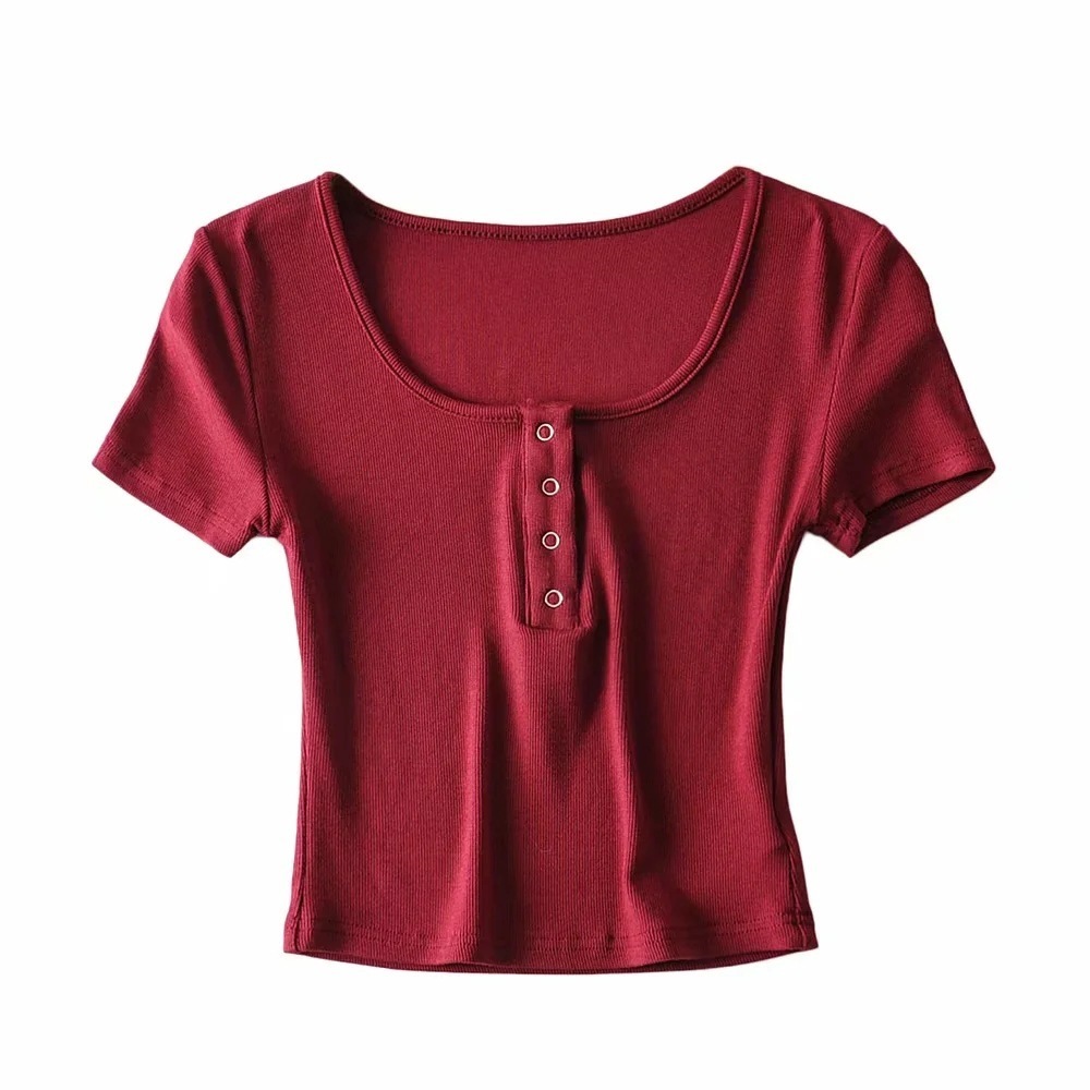 sexy round neck short-sleeved T-shirt NSHS48518