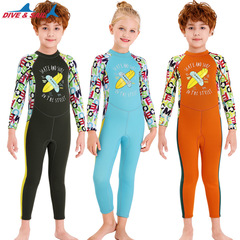 New 2.5mm Children's Warm Swimsuit One-piece Thick Diving Suit Long-sleeved for Young Kids Snorkeling Surfing Jellyfish Suit