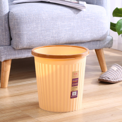 家用塑料垃圾桶厨房杂物收纳桶办公室卧室大容量废纸篓压圈圆桶|ms