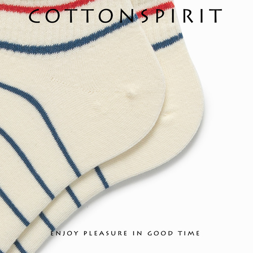 Cotton Spirit Striped Socks Men's Boat Socks Shallow Mouth Women's Summer Breathable Thin Cotton Socks Sweat-Absorbing Socks Tide Low Top