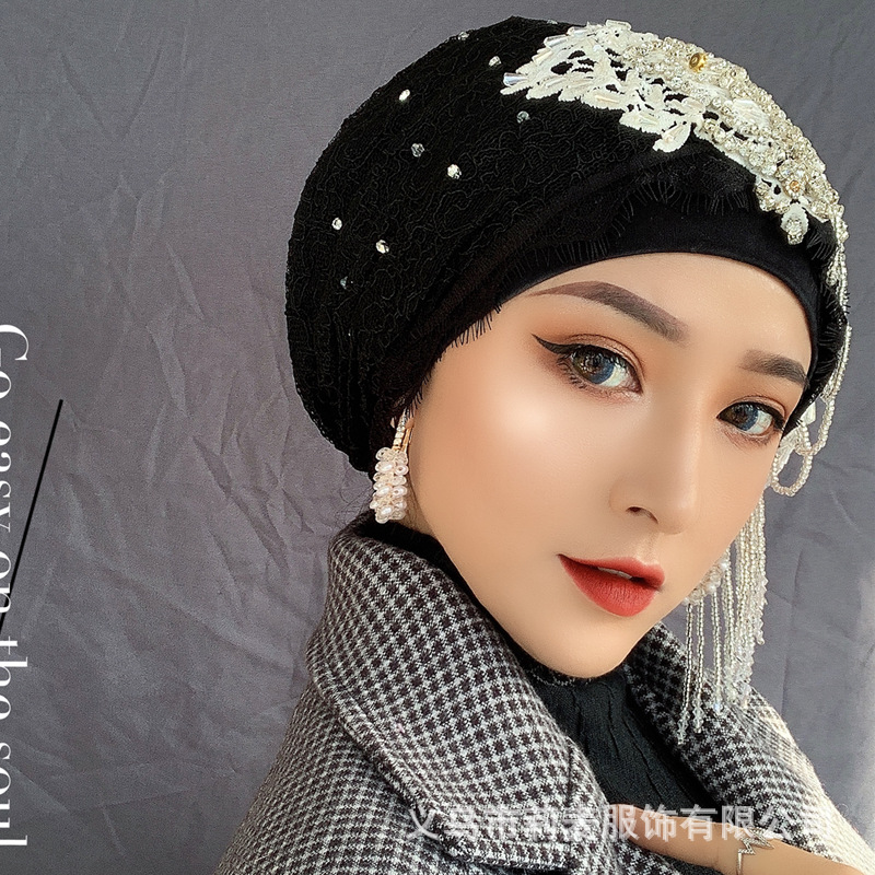 Korean style lace hat female hollow head...