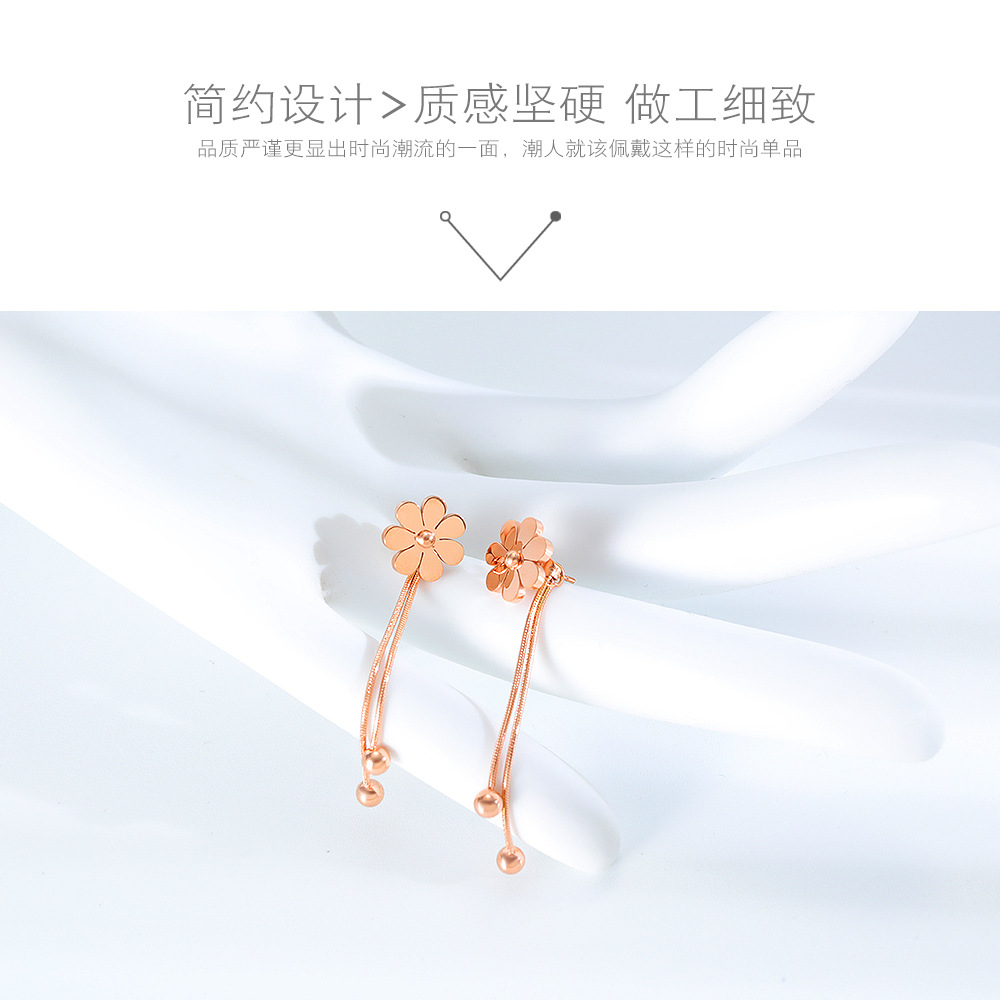New Fashion Flower Tassel Wild Long Earrings Wholesale display picture 3