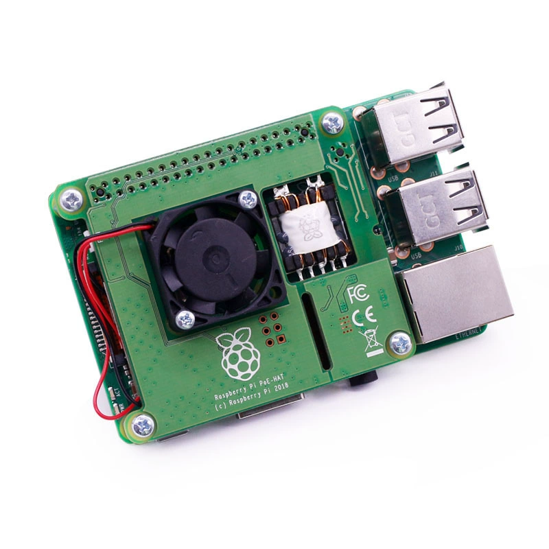 Модуль питания PoE HAT для Raspberry Pi 4B/3B с Ethernet, расширительная плата с охлаждающим вентилятором и прямым питанием