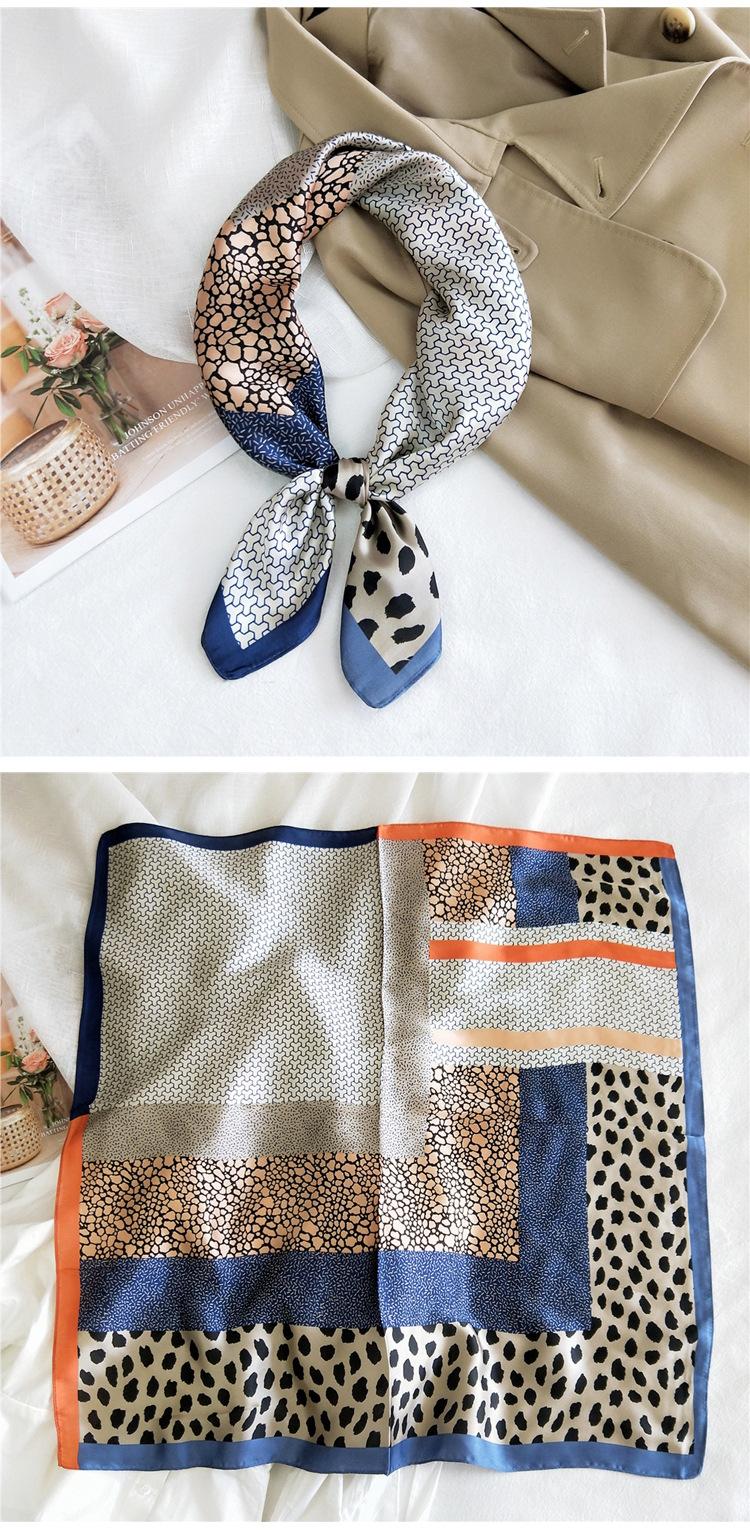 Small Square Silk Fashion Scarf display picture 18