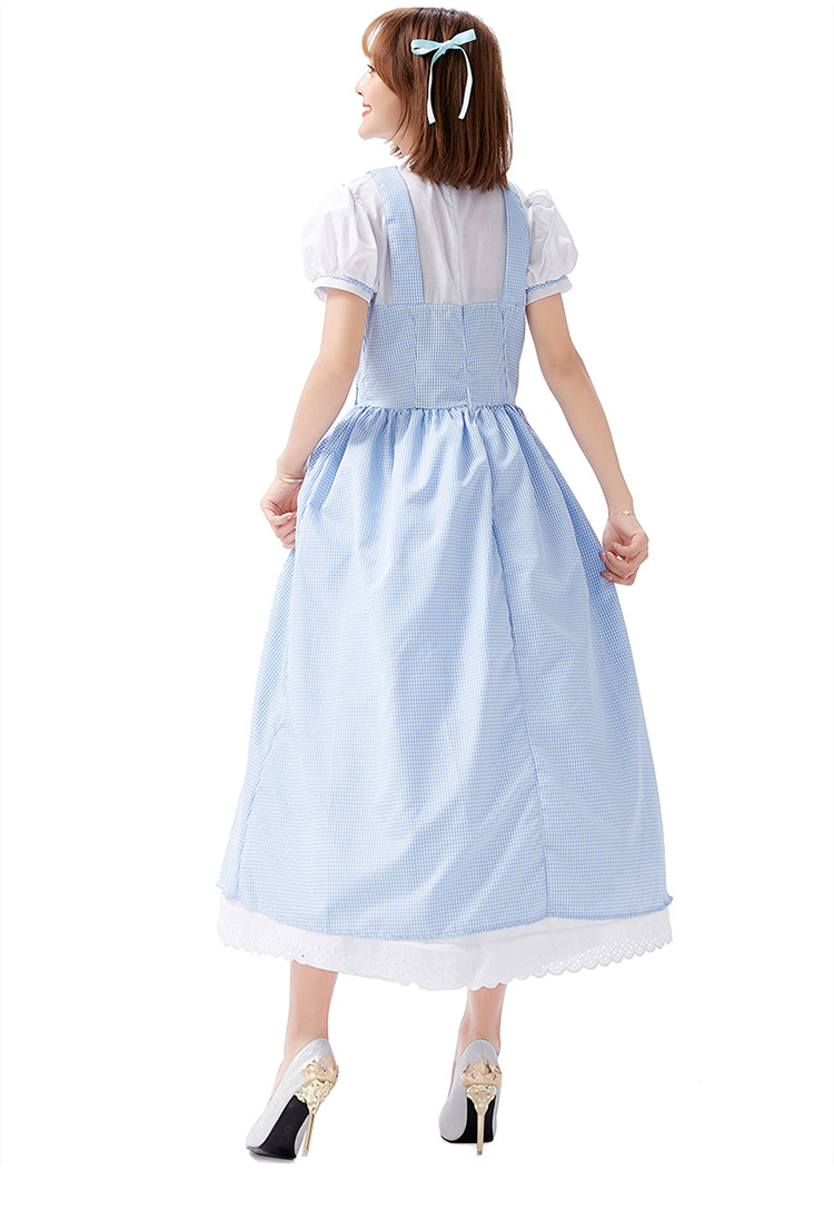 Cosplay Costume Fairy Tale Grid Farm Girl Long Dress Wholesale Nihaojewelry display picture 7