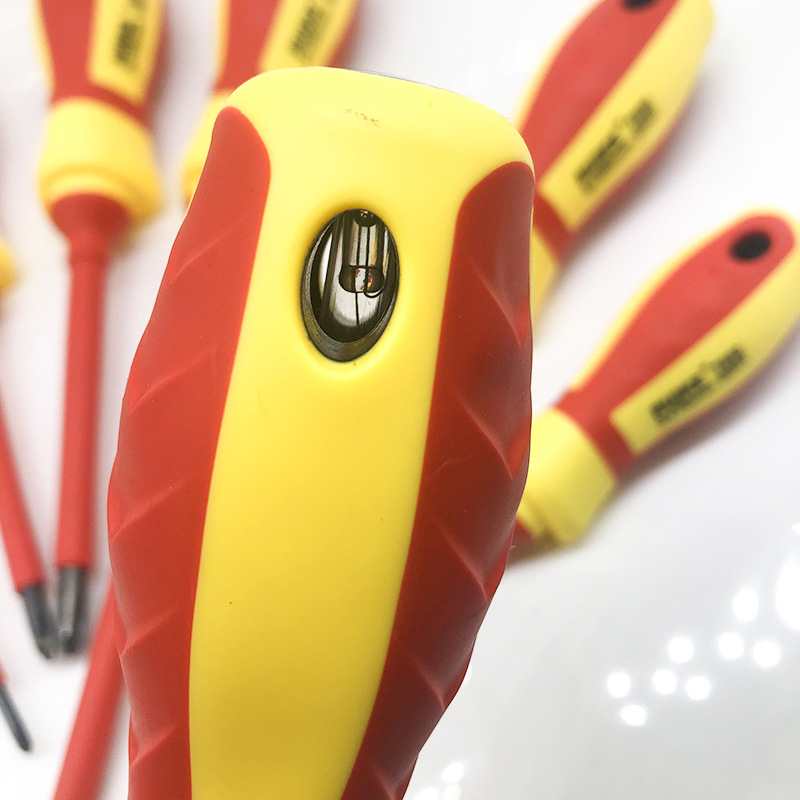 Pluma de medición de dos colores de plástico de alta gama con destornillador ligero de doble uso Cruz palabra hogar herramientas de reparación industrial