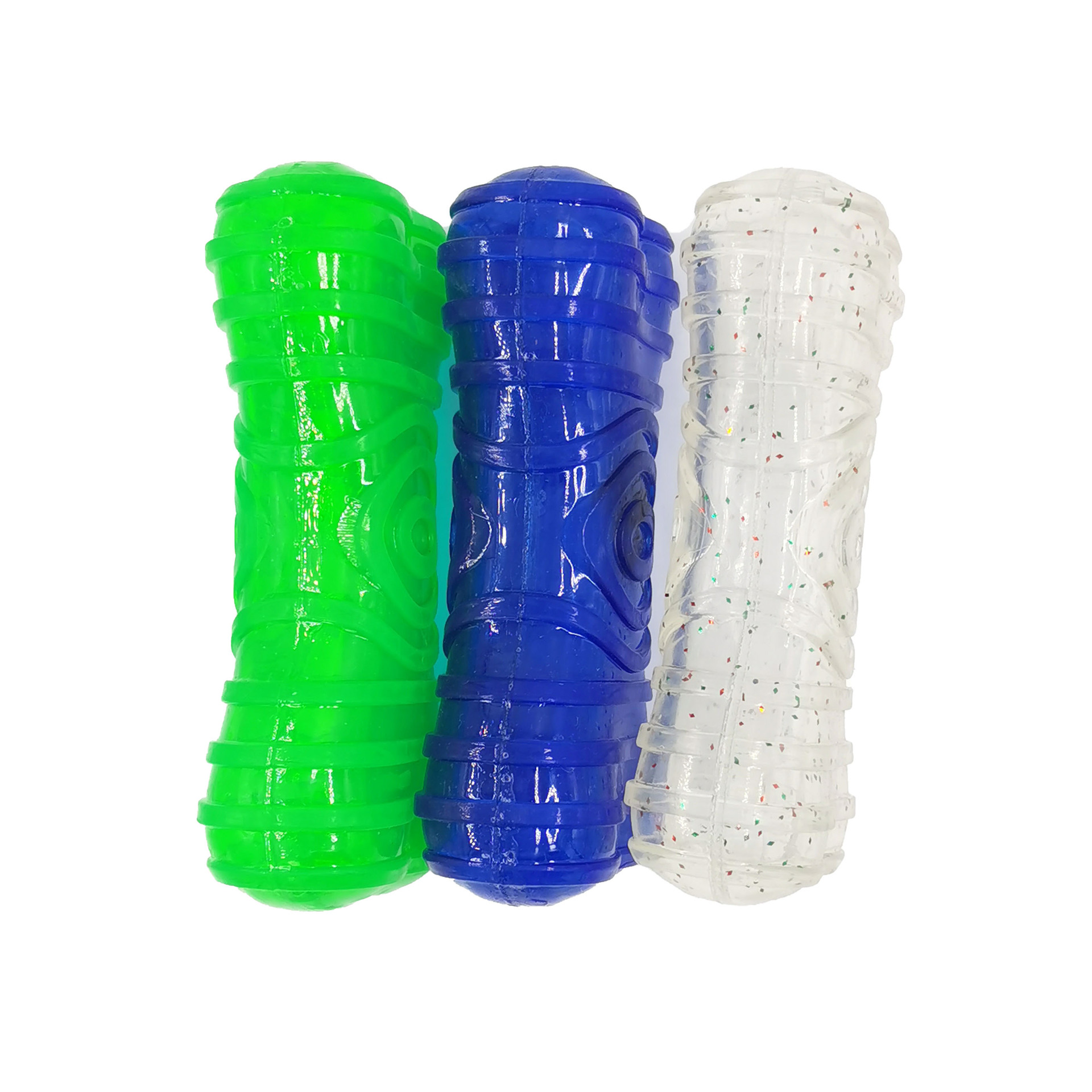 Suministros para mascotas perro juguete transparente TPR molar diente limpieza sonido hueso juguete ventas directas de la fábrica en stock al por mayor