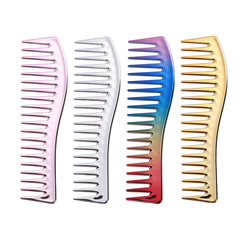 New Style Wavy Oil Hair Comb Straight Hair Comb Men's Hair Styling Electric Plated Comb Hair Scissors Flat Hair Comb