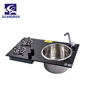 Guangrun RV Yate Fregadero al aire libre Estufa de gas Vidrio templado 730*430*150MM