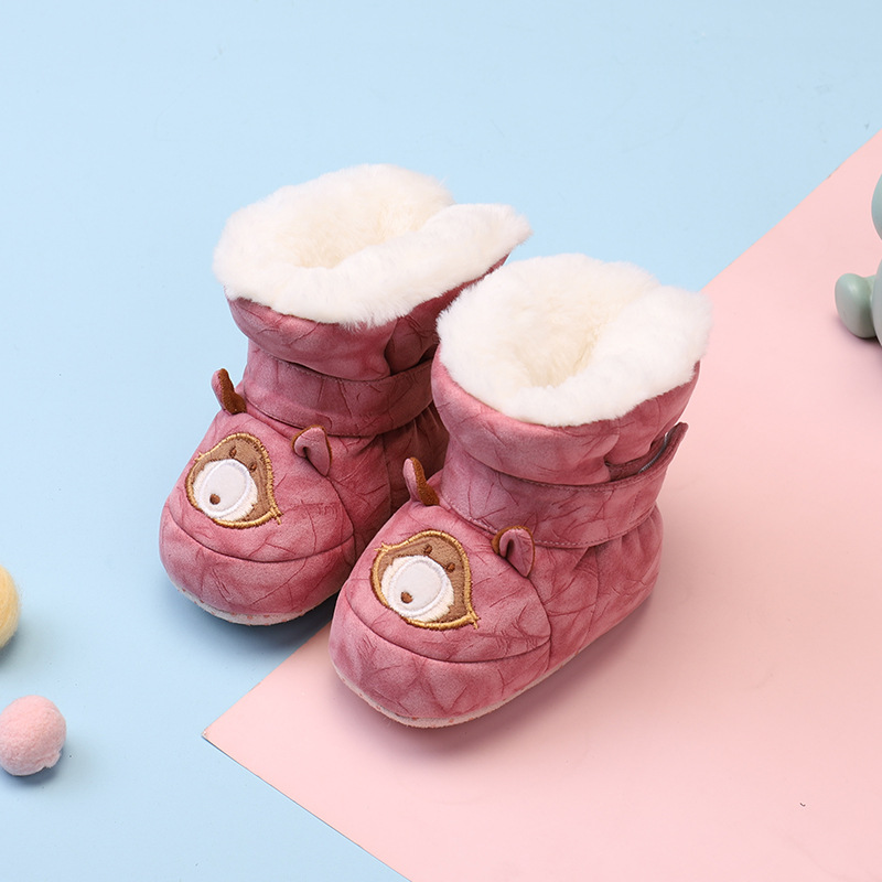 婴儿鞋0-1岁 秋冬加厚加绒宝宝步前鞋新生儿保暖冬款学步中筒棉鞋