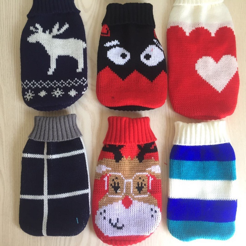 厂家直销外贸宠物毛衣宠物猫狗衣服加厚套头双面提花秋冬宠物毛衣|ms