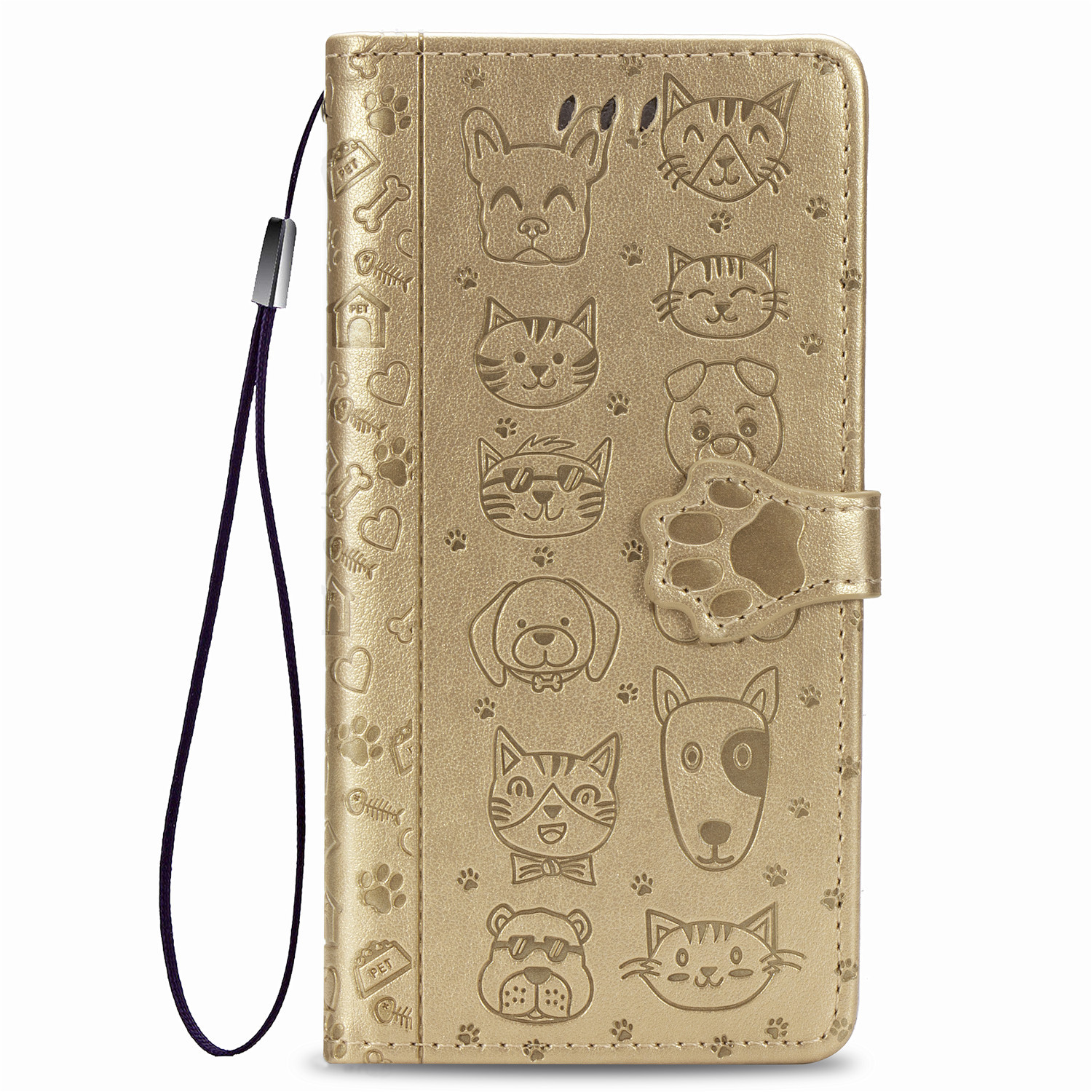 Embossed Leather Phone Case Wallet Card Holder For Iphone_voghion.com