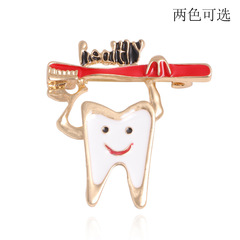 跨境外貿新款brooch歐美個性牙齒胸花百搭女士滴油胸針廠家 胸針
