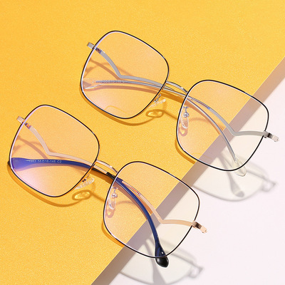 Anti blue glasses Retro lady Plain glasses Metal Eyeglass frame myopia Spectacle frame wholesale