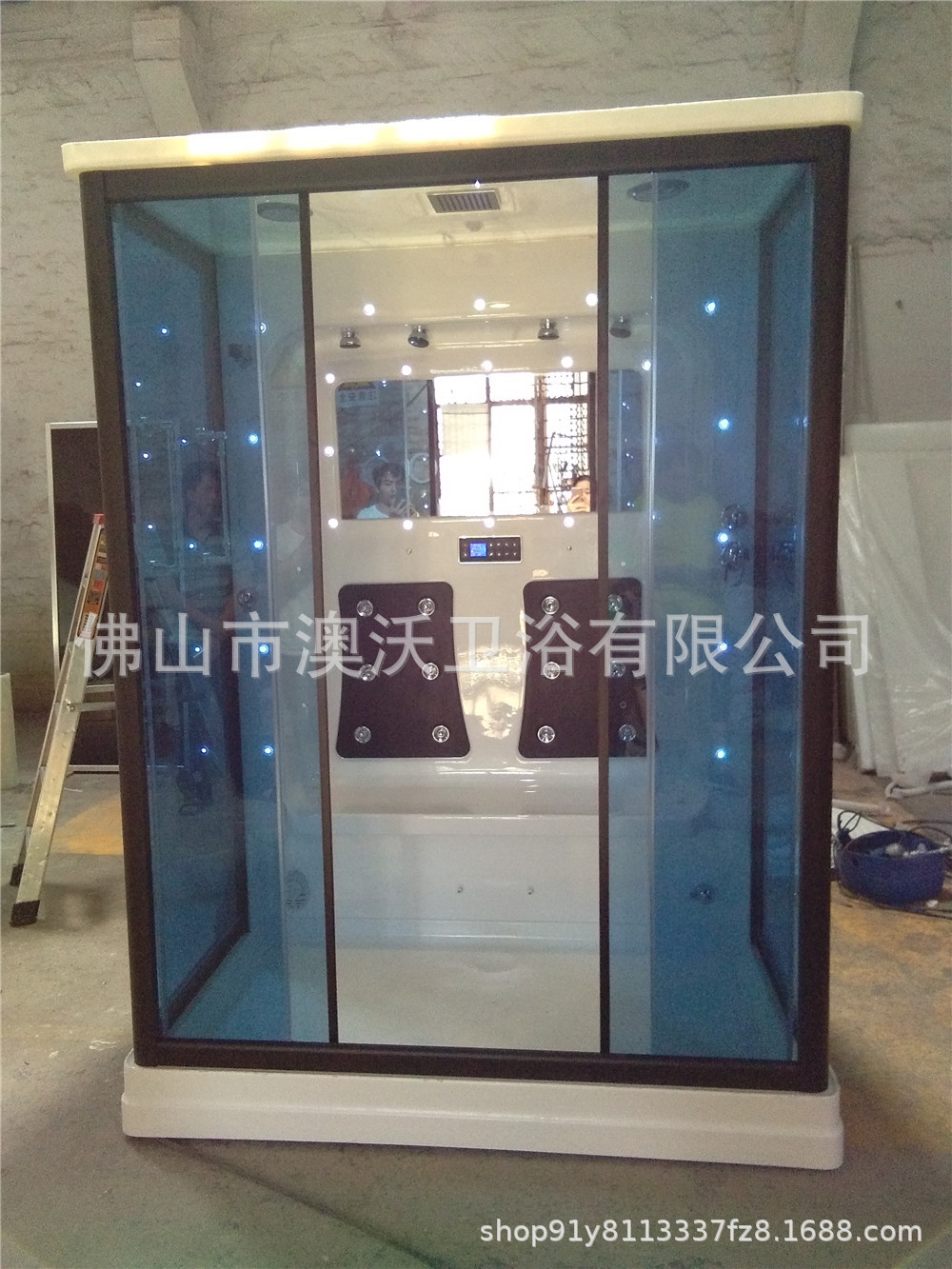 Sala de vapor de doble persona con lavabo inferior acrílico 1600*1000mm toda la sala de ducha interior hogar