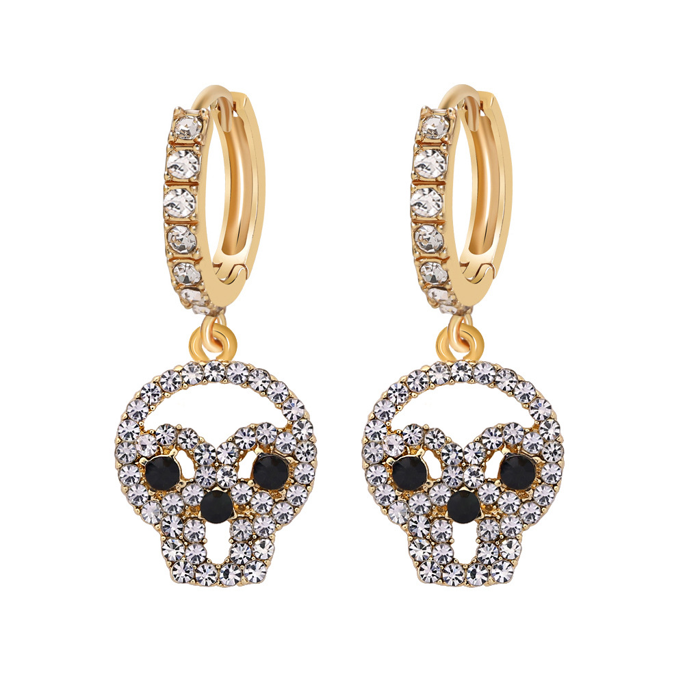 Halloween Ghost Head Funny Horror Diamond Earrings display picture 4