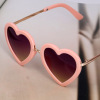 Children's sunglasses heart-shaped, decorations, cute glasses suitable for men and women solar-powered