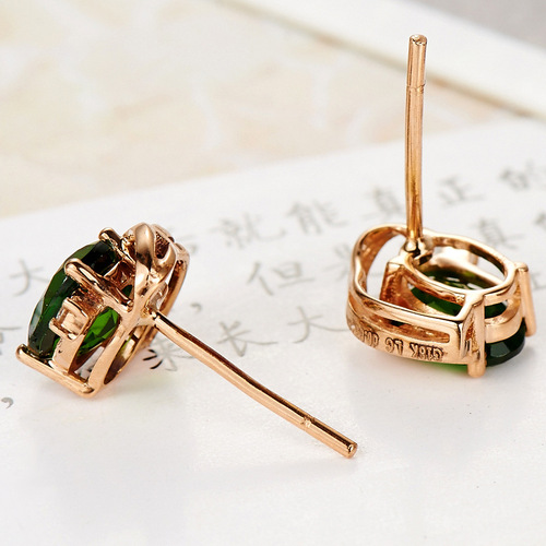 Taobao Tmall hot sale imitation emerald earrings retro green tourmaline earrings colorful crystal women's earrings wholesale