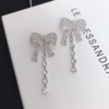 Retro small design earrings, advanced fashionable zirconium, European style, high-quality style, gradient