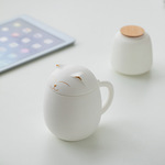 陶瓷猫杯马克杯过滤盖子办公室情侣对杯萌花茶水杯情侣茶水杯