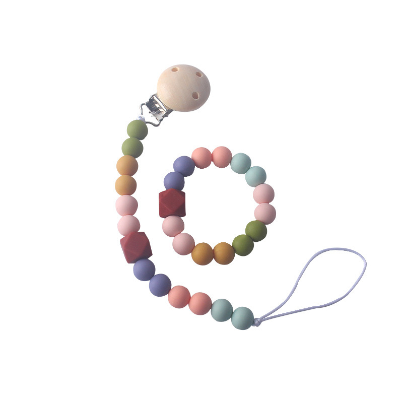 Bebé Hemu chupete clip bebé calmante silicona molar pulsera chupete cadena Amazon nuevo traje de mordedor