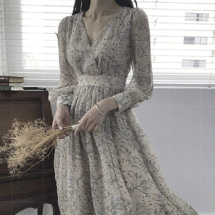 (Mới) Mã K2329 Giá 670K: Váy Đầm Liền Thân Nữ Futyor Họa Tiết Hoa Cổ Chữ V Thời Trang Nữ Chất Liệu Vải Voan G02 Sản Phẩm Mới, (Miễn Phí Vận Chuyển Toàn Quốc).