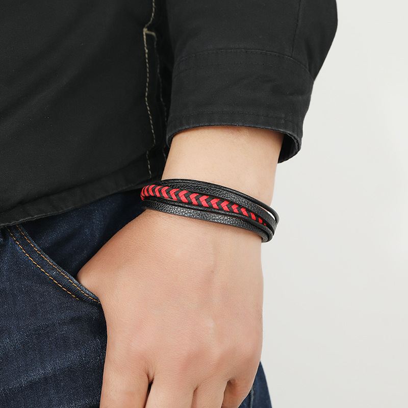 fashion creative multilayer leather bracelet