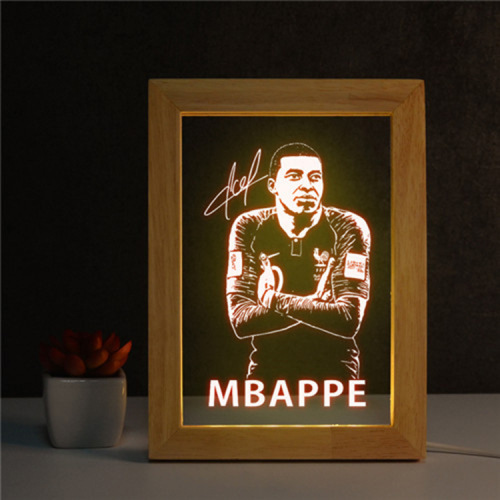 Football: Cristiano Ronaldo, Messi, Neymar, Mbappé Model Photo Frame Night Light – Fan Essentials, Decorative Item, Gift & Collectible Reminder