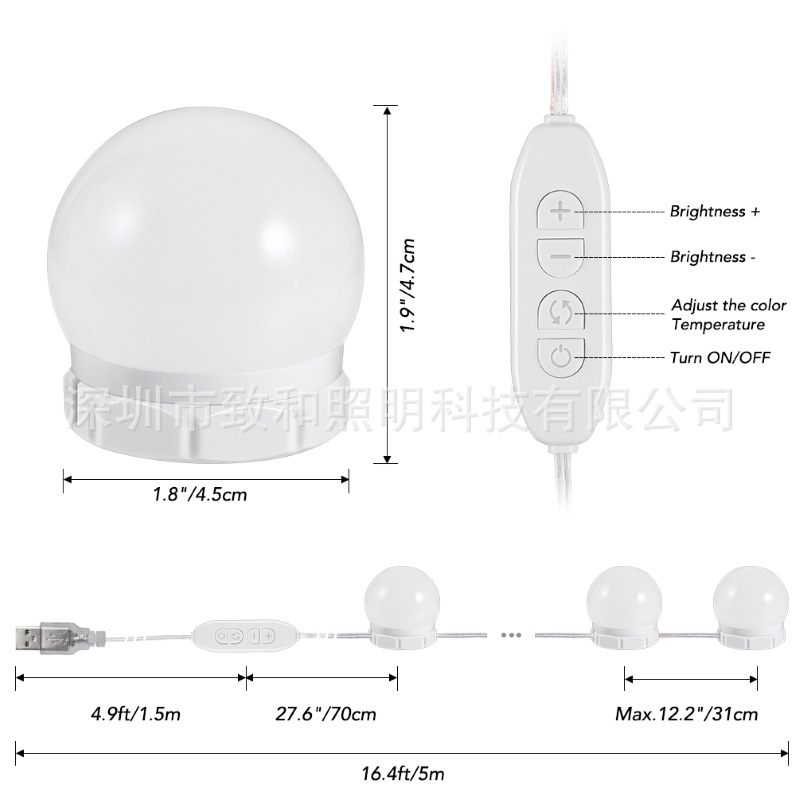 Hollywood front light LED rotating line expansion makeup light bulb…