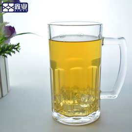 带把扎啤杯加厚家用大容量玻璃啤酒杯 大号泡茶杯果汁杯 可印LOGO