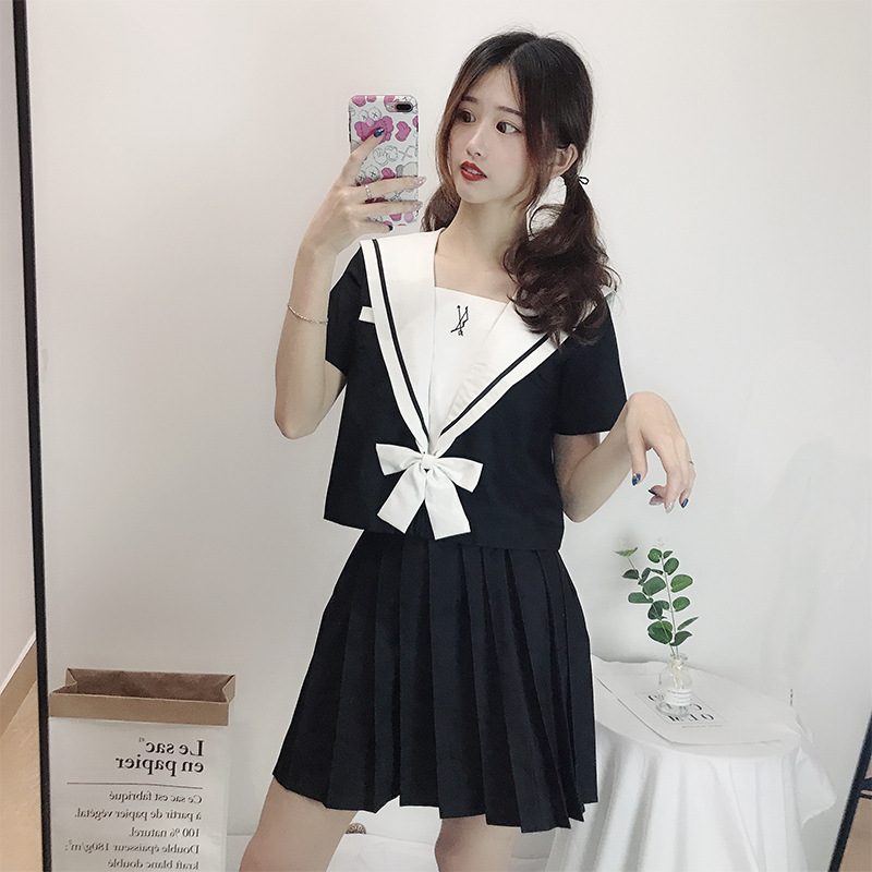 부드러운 자매 중간 세트 선원의 화살의 화살의 일본 JK 유니폼 활 세트 가을 대학 스타일