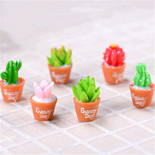 Miniature Cactus Simulation Succulent Combination Small Pot Plant DIY Resin Accessories Terrarium Decorations Ornament Wholesale