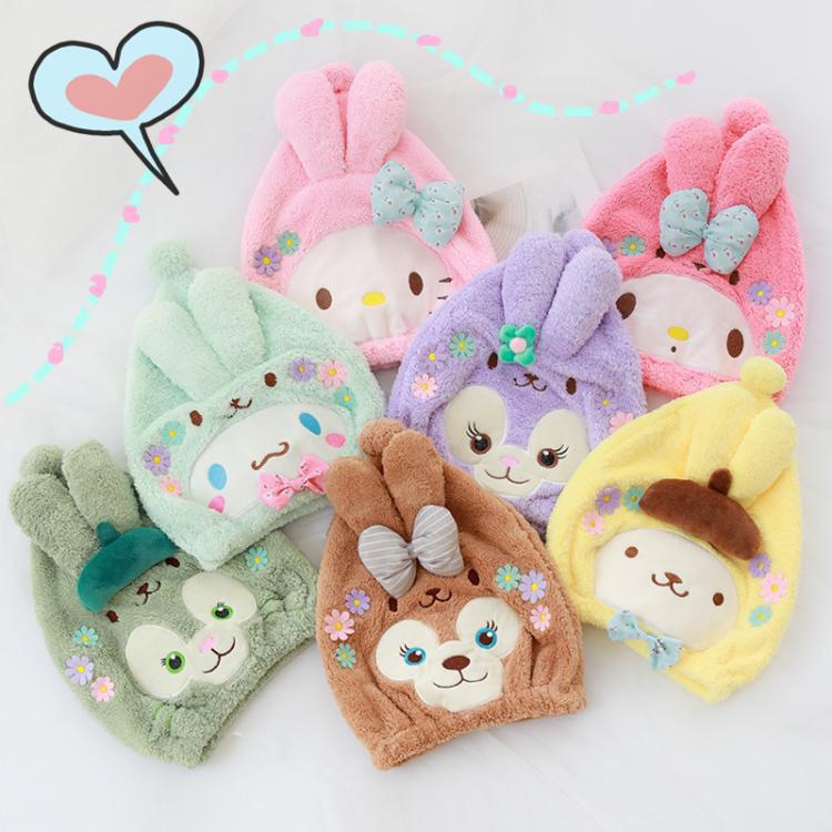 Cartoon hair towel, dry shower cap