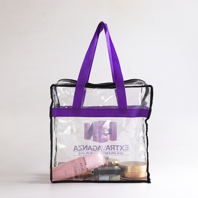 定做缝纫pvc透明袋 EVA袋现货手提包 车缝透明PVC袋