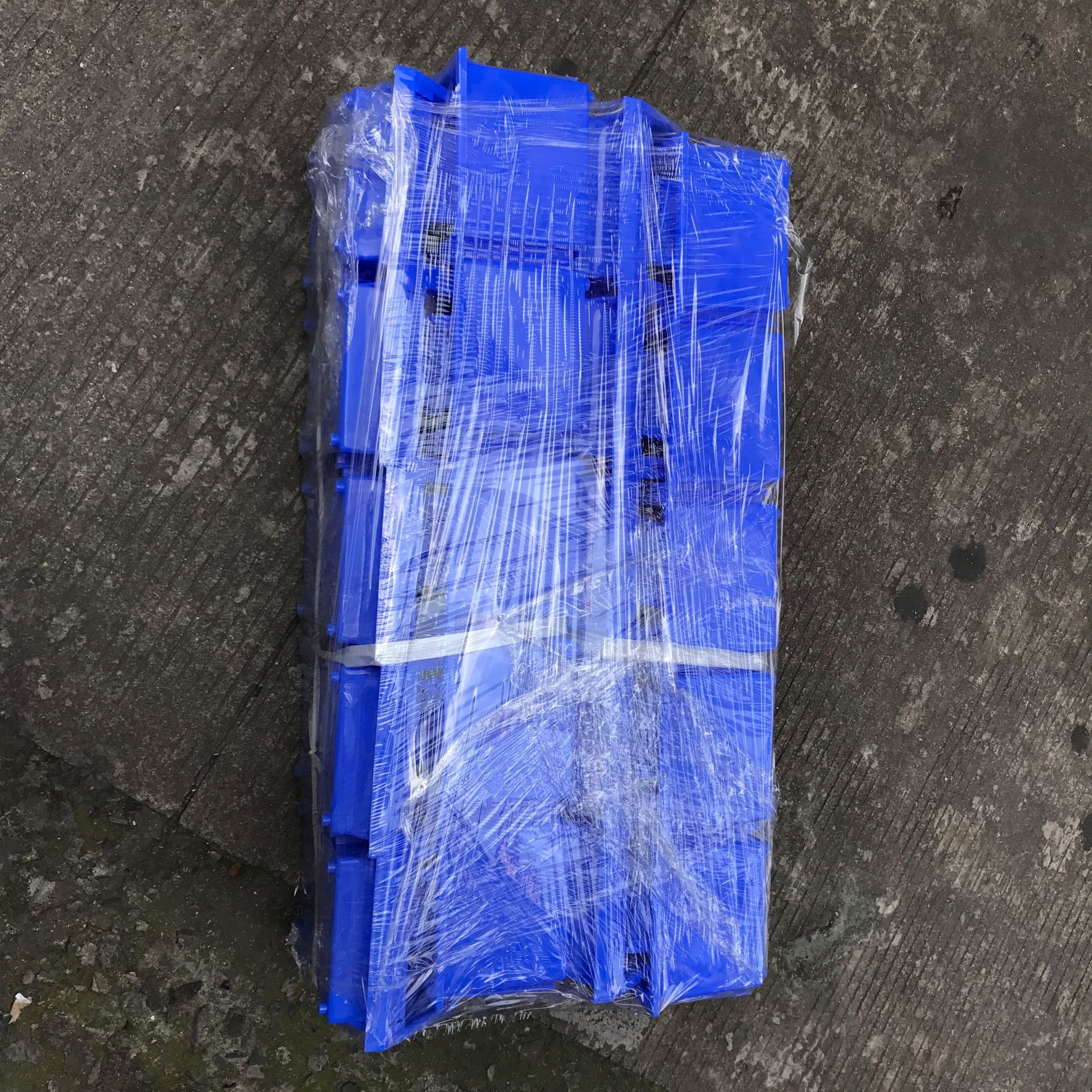 塑料物料盒390*245*155组合式收纳零件盒 斜口组立 货架元件盒