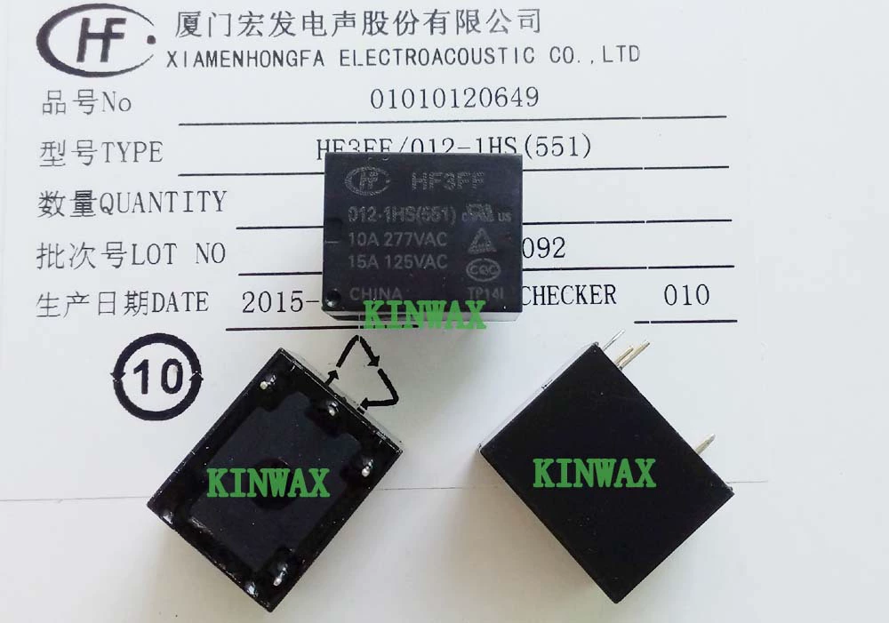 HF3FF/012-1ZS группа преобразования 5 контактов 10A277VAC реле HF3FF T73