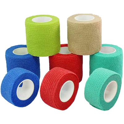 直供彈力自粘繃帶運動彈力繃帶膠帶無紡布加壓繃帶籃球足球護膝腕