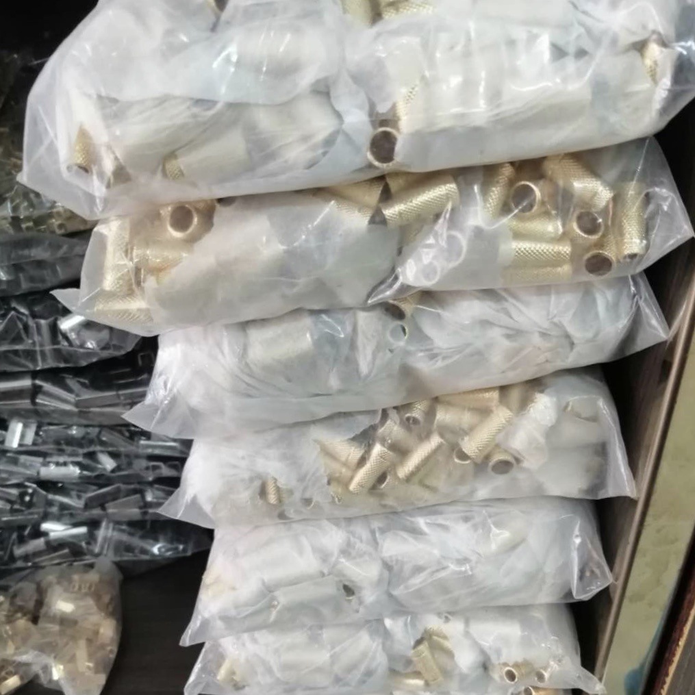 服装辅料五金合金圆锥型两头通麻花吊钟扣镂空倒穿双孔绳扣