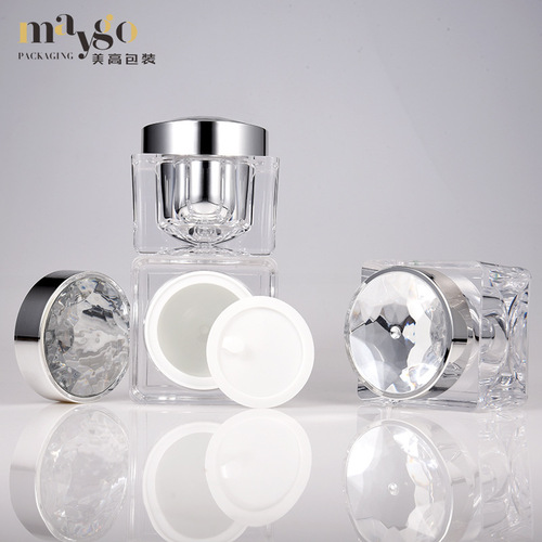 High-end crystal cap cosmetic packaging material 50g cream bottle, facial cream bottle, acrylic cosmetics set bottle