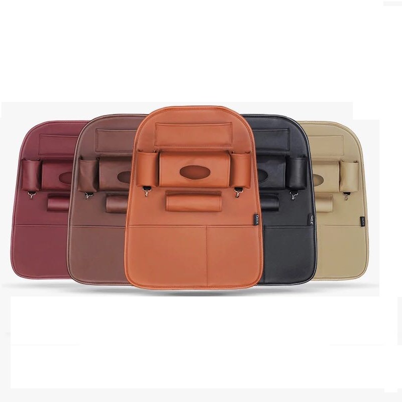 Bolsa de almacenamiento de asiento de coche de cuero multifuncional bolsa de almacenamiento de basura de coche bolsa de almacenamiento