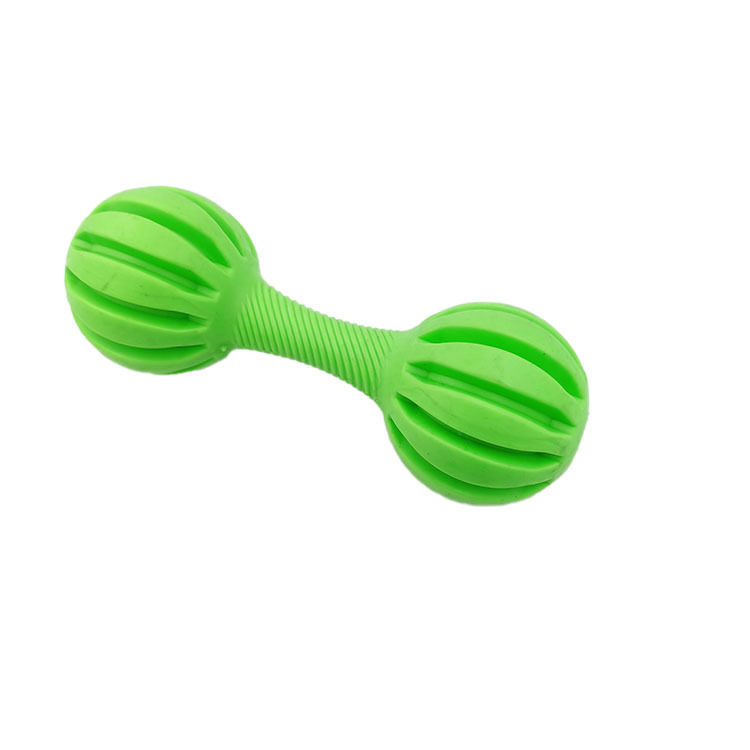 Mascota de juguete Barbell TPR perro suave mordedor de goma palo perro entrenamiento perro mordedura-resistente fábrica de juguetes de fortalecimiento de dientes en stock al por mayor
