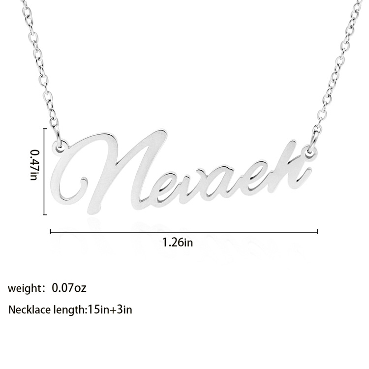 Fashionable Stainless Steel Customizable English Alphabet Name Ladies Necklace Wholesale display picture 27