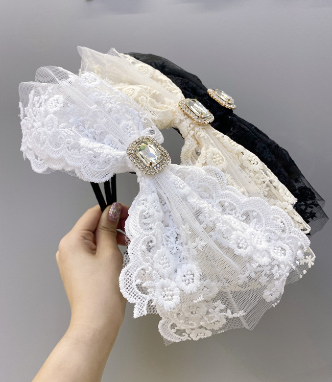 Lace Big Butterfly Headband Fine-edged Hair Bundle Diamond-set New Hair Cave Hair Accessories Wholesale Nihaojewelry display picture 12