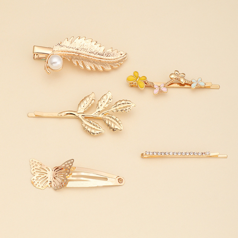 New Creative Hairpin Butterfly Leaf Branch Top Clip Broken Hairpin Wholesale display picture 1