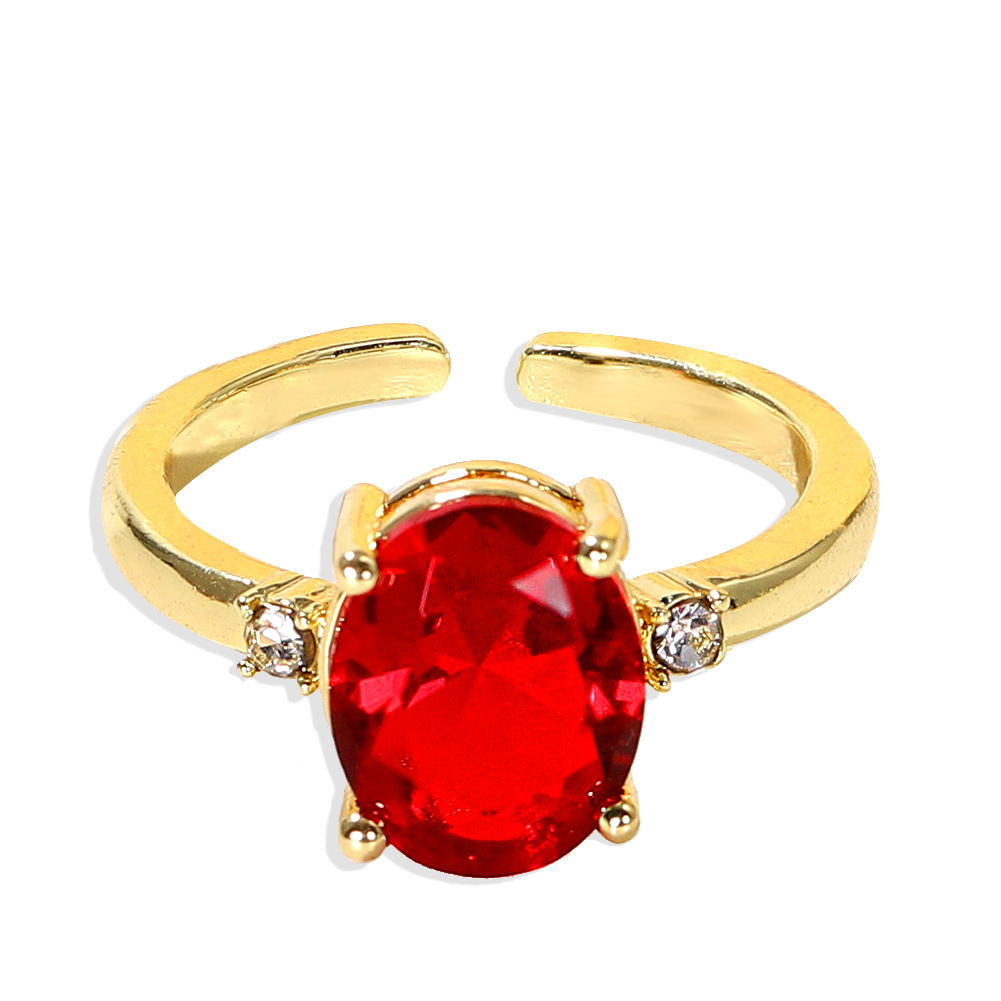 Série De Pierres Précieuses En Strass Transparent Rouge Ouvert En Cuivre Incrusté De Zirconium En Gros Nihaojewerly display picture 5